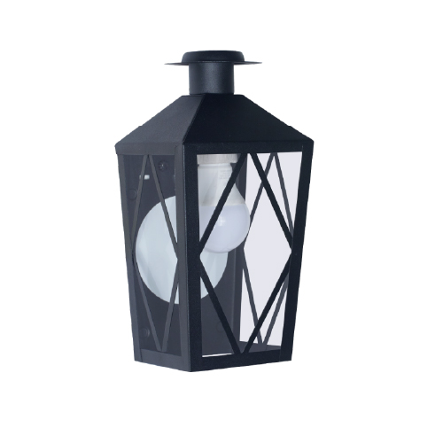 Farol de pared con reja E27 negro monserrat